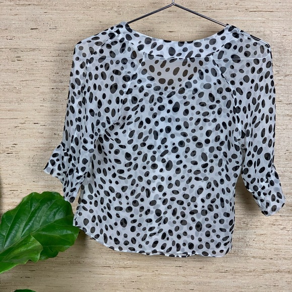 🍁Silk Chiffon 3/4 Bell Sleeve Pussybow Top - Picture 2 of 8